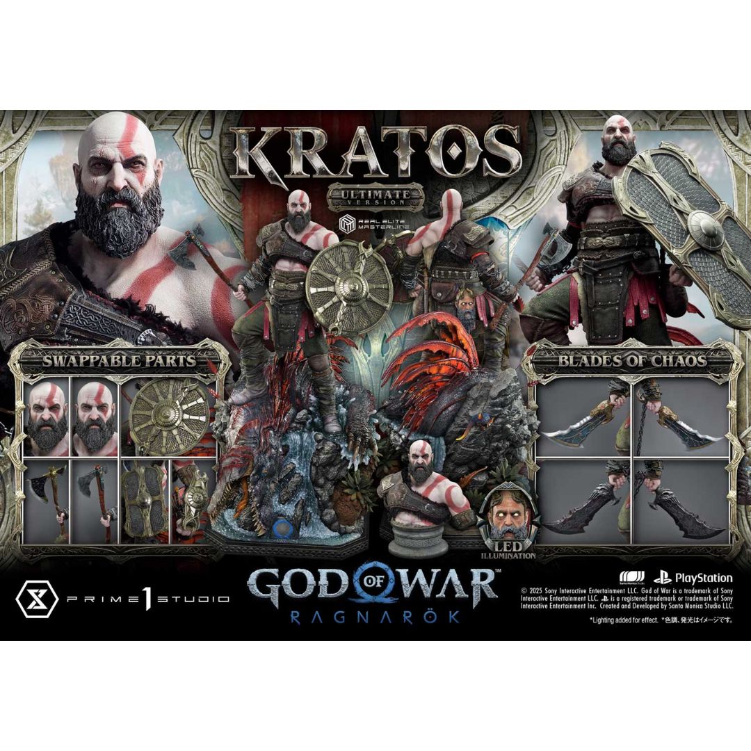 God Of War: Ragnarok Kratos Ultimate Bonus Version Statue By Prime1 Studios -Prime 1 Studio - India - www.superherotoystore.com