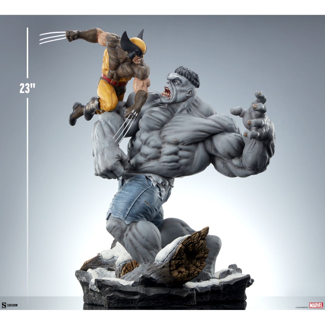 Grey Hulk Vs Wolverine Maquette By Sideshow Collectibles -Sideshow Collectibles - India - www.superherotoystore.com