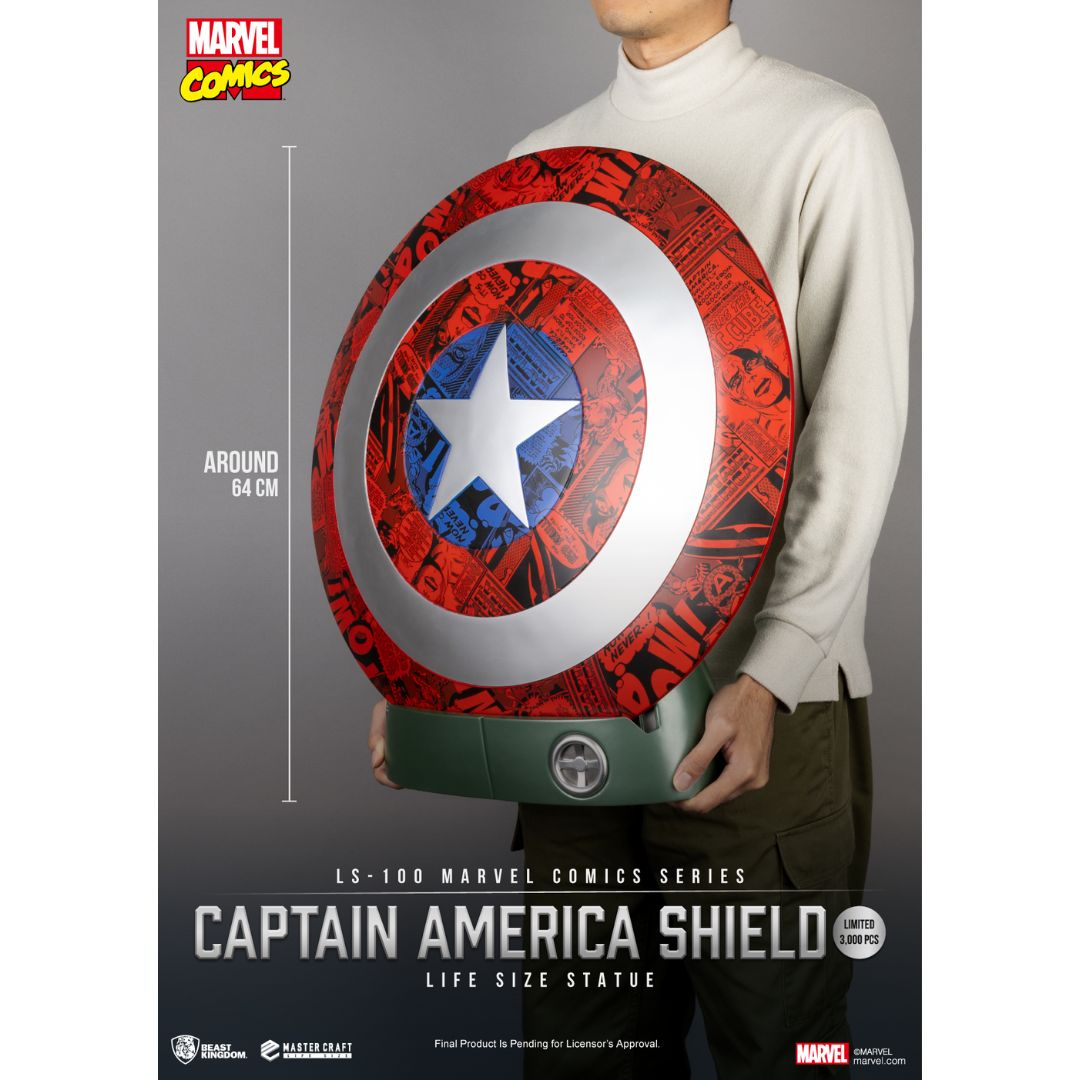 Marvel Comics Series Captain America Life Size Shield Ls-100 Master Craft Statue By Beast Kingdom -Beast Kingdom - India - www.superherotoystore.com