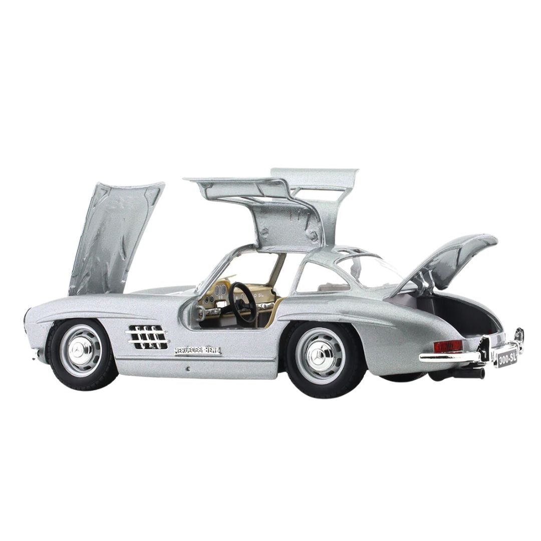 1954 Silver Mercedes-Benz 300 SL 1/24 Scale Die-Cast Car by Bburago -Bburago - India - www.superherotoystore.com