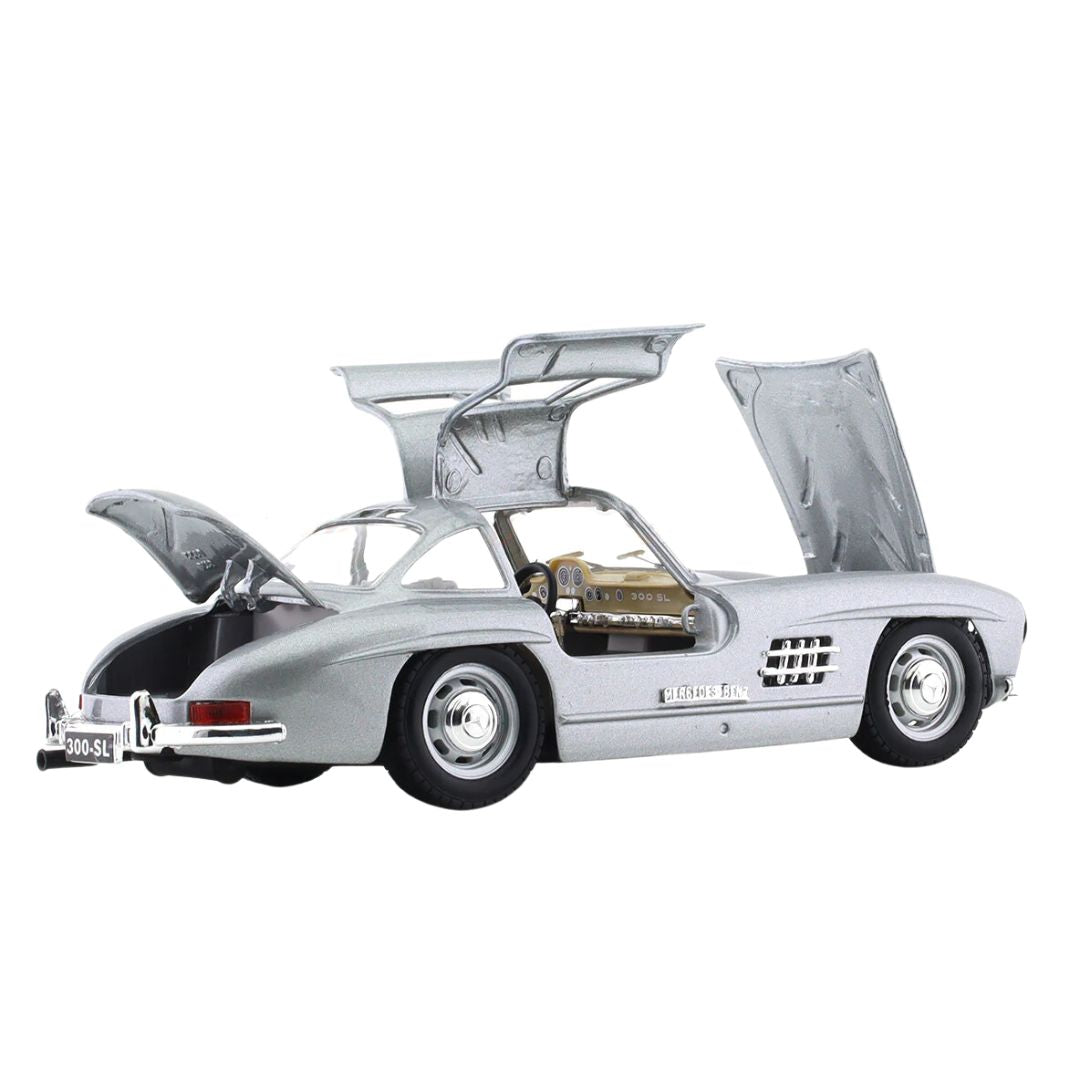 1954 Silver Mercedes-Benz 300 SL 1/24 Scale Die-Cast Car by Bburago -Bburago - India - www.superherotoystore.com