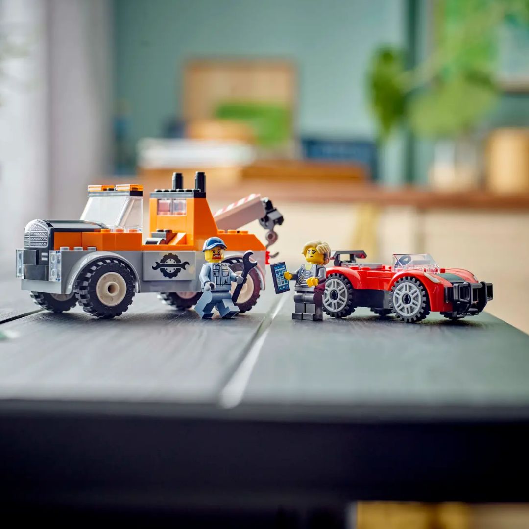 City Tow Truck and Sports Car Repair by Lego -Lego - India - www.superherotoystore.com