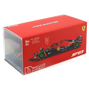 Red Ferrari SF-23 #55 - Carlos Sainz Jr. 1/43 Scale Die-cast Car By Bb