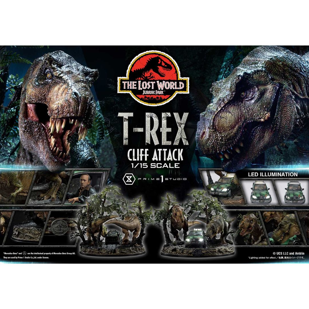 The Lost World: Jurassic Park (Film) T-Rex Cliff Attack By Prime1 Studios -Prime 1 Studio - India - www.superherotoystore.com