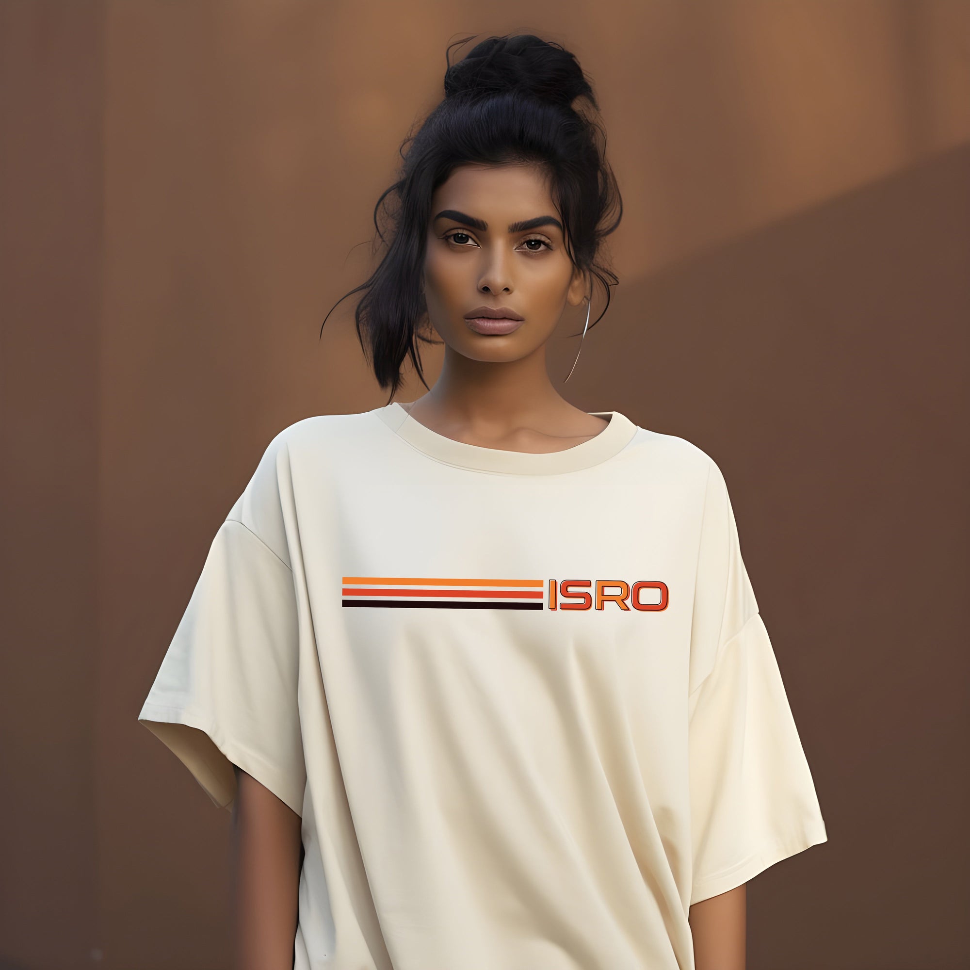 ISRO Aditya L1 Oversized Cream T-Shirt -A47 - India - www.superherotoystore.com