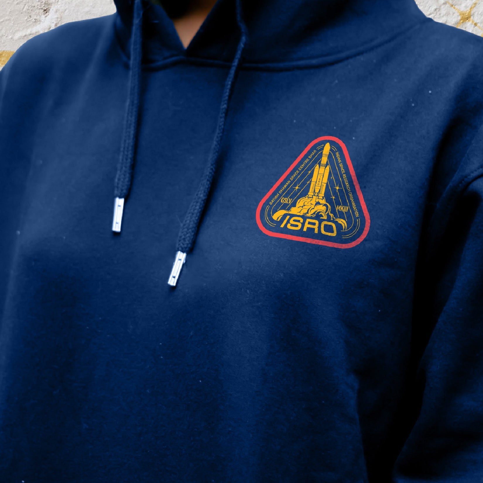 Navy Blue ISRO Tribute Unisex Hoodie (Without Zip) -A47 - India - www.superherotoystore.com