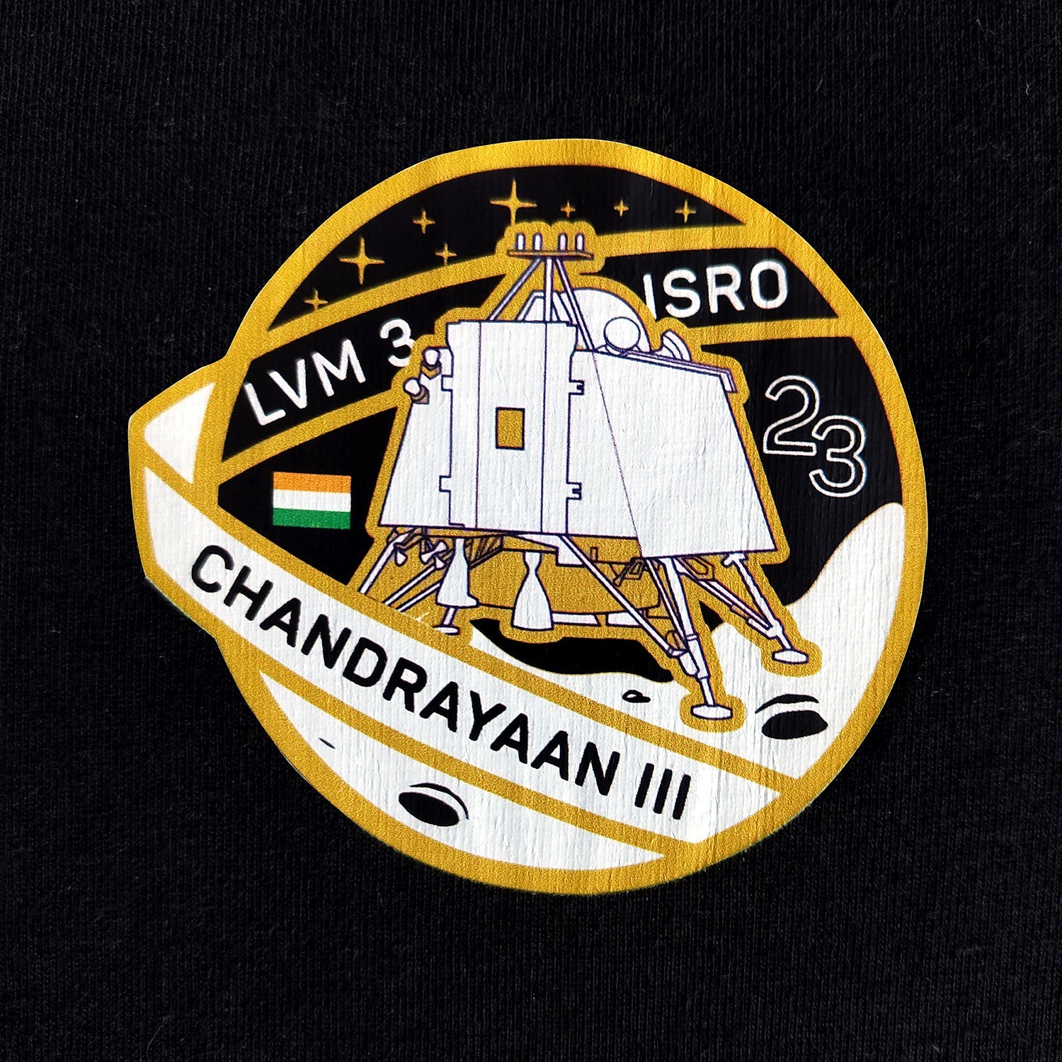 ISRO Chandrayaan-3 Oversized T-Shirt with Gold Foil -A47 - India - www.superherotoystore.com