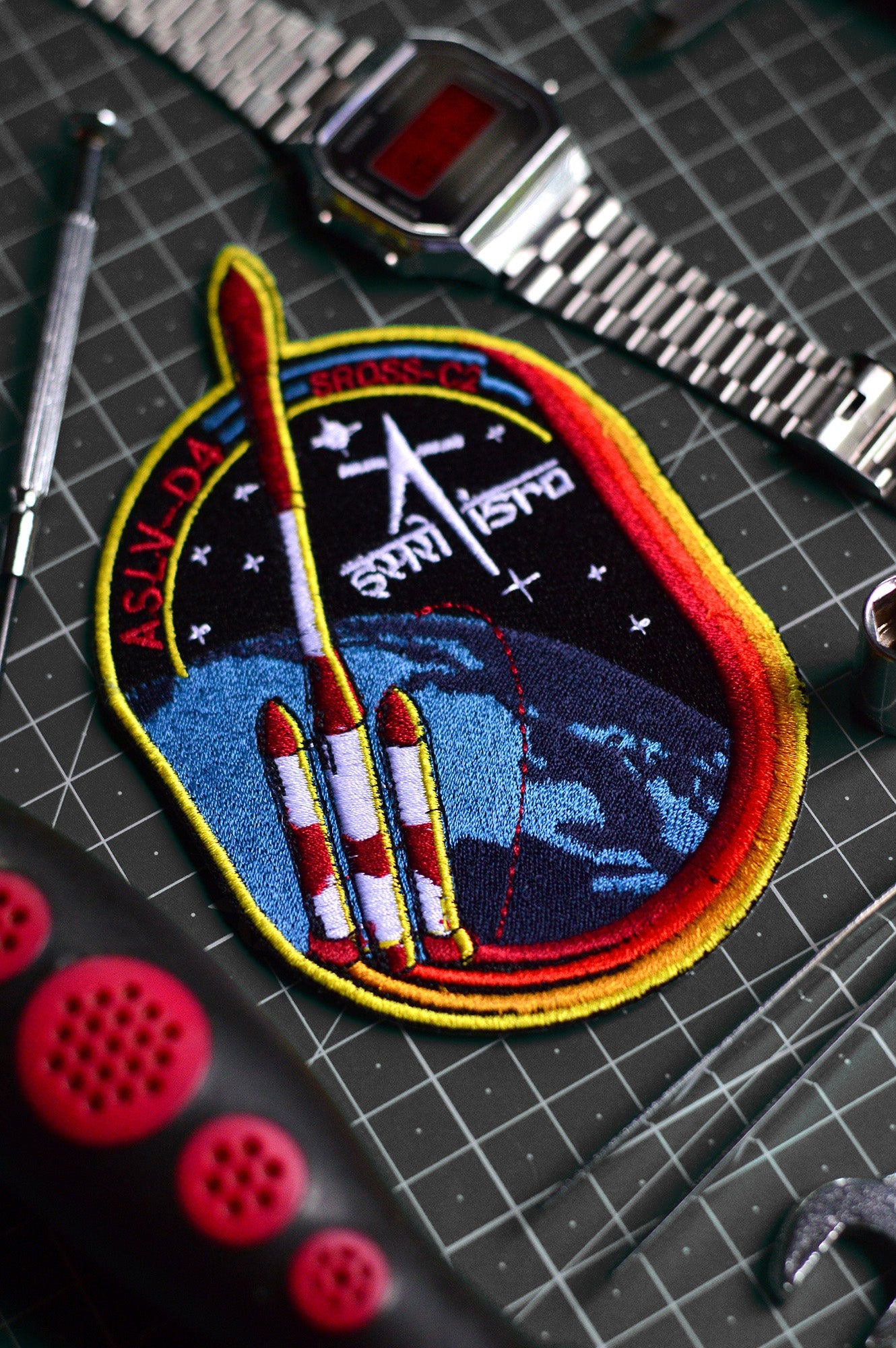 ISRO ASLV D4 Iron On Badge -A47 - India - www.superherotoystore.com