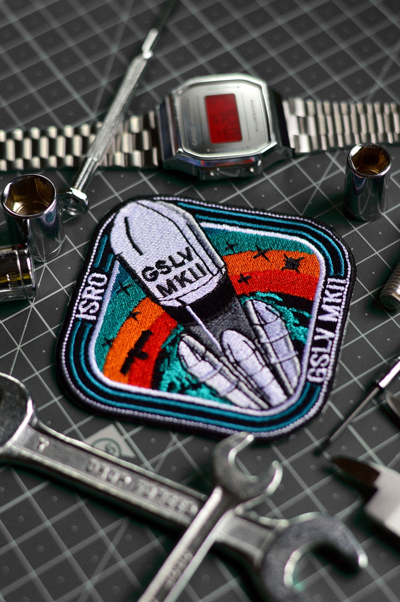 ISRO GSLV MK II Iron On Badge -A47 - India - www.superherotoystore.com