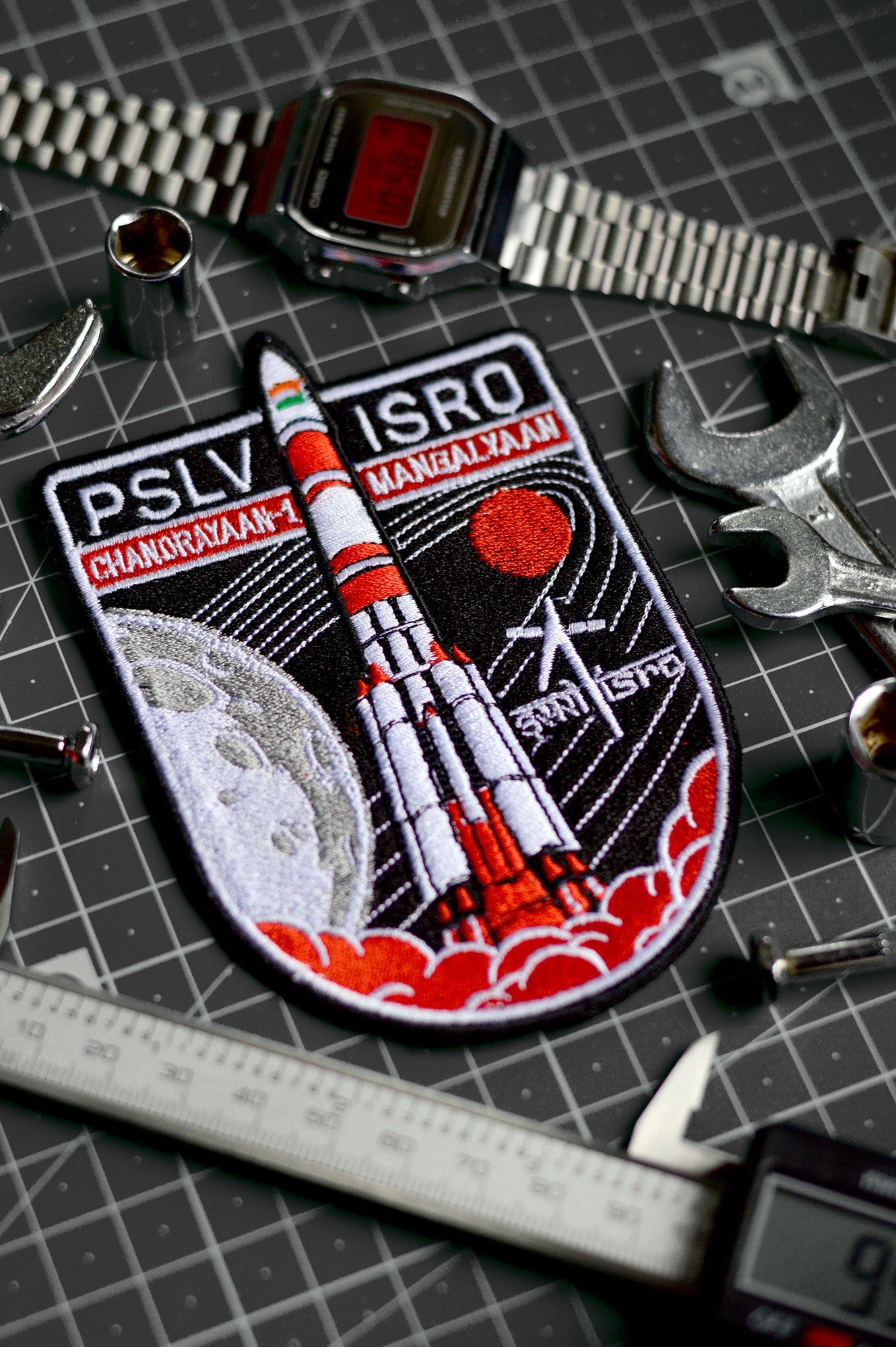 ISRO PSLV Iron On Badge -A47 - India - www.superherotoystore.com