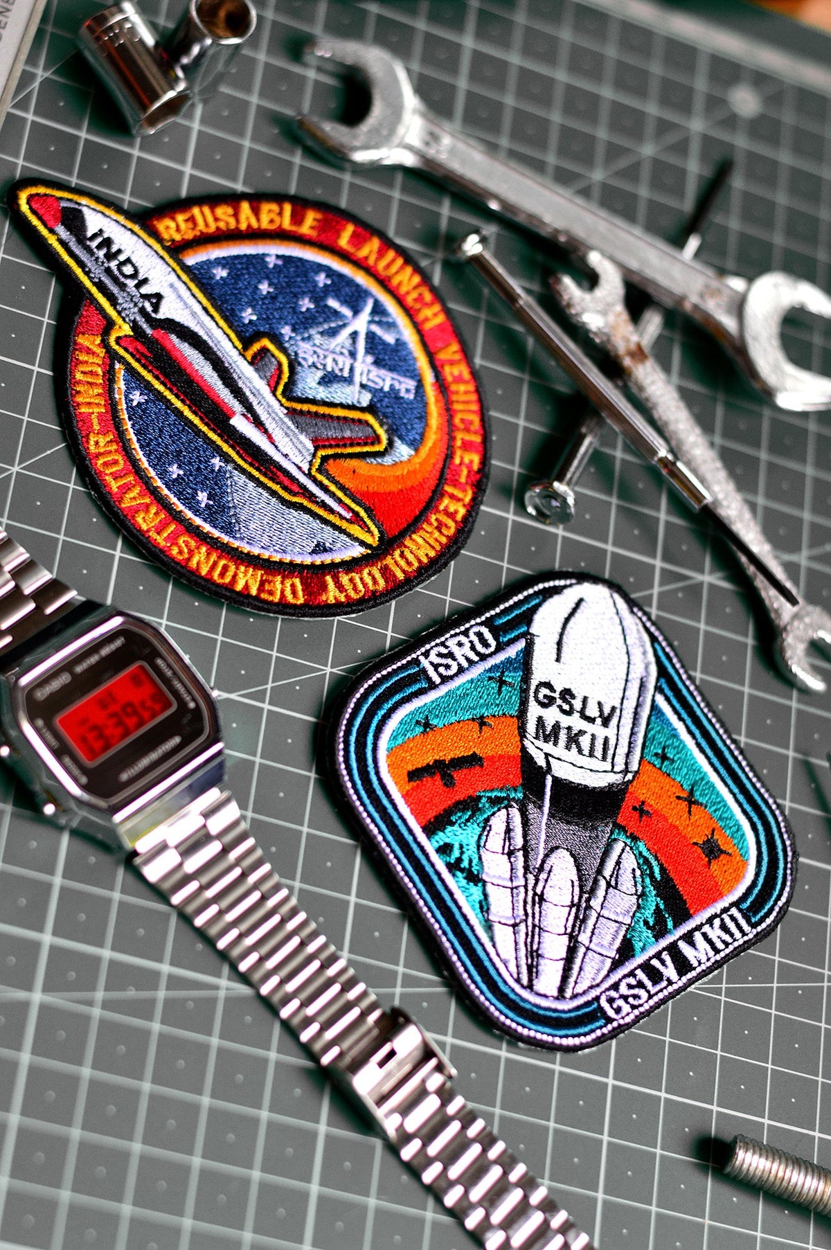 ISRO Launch Vehicle and GSLV MK II Iron On Badge - Pack of 2 -A47 - India - www.superherotoystore.com