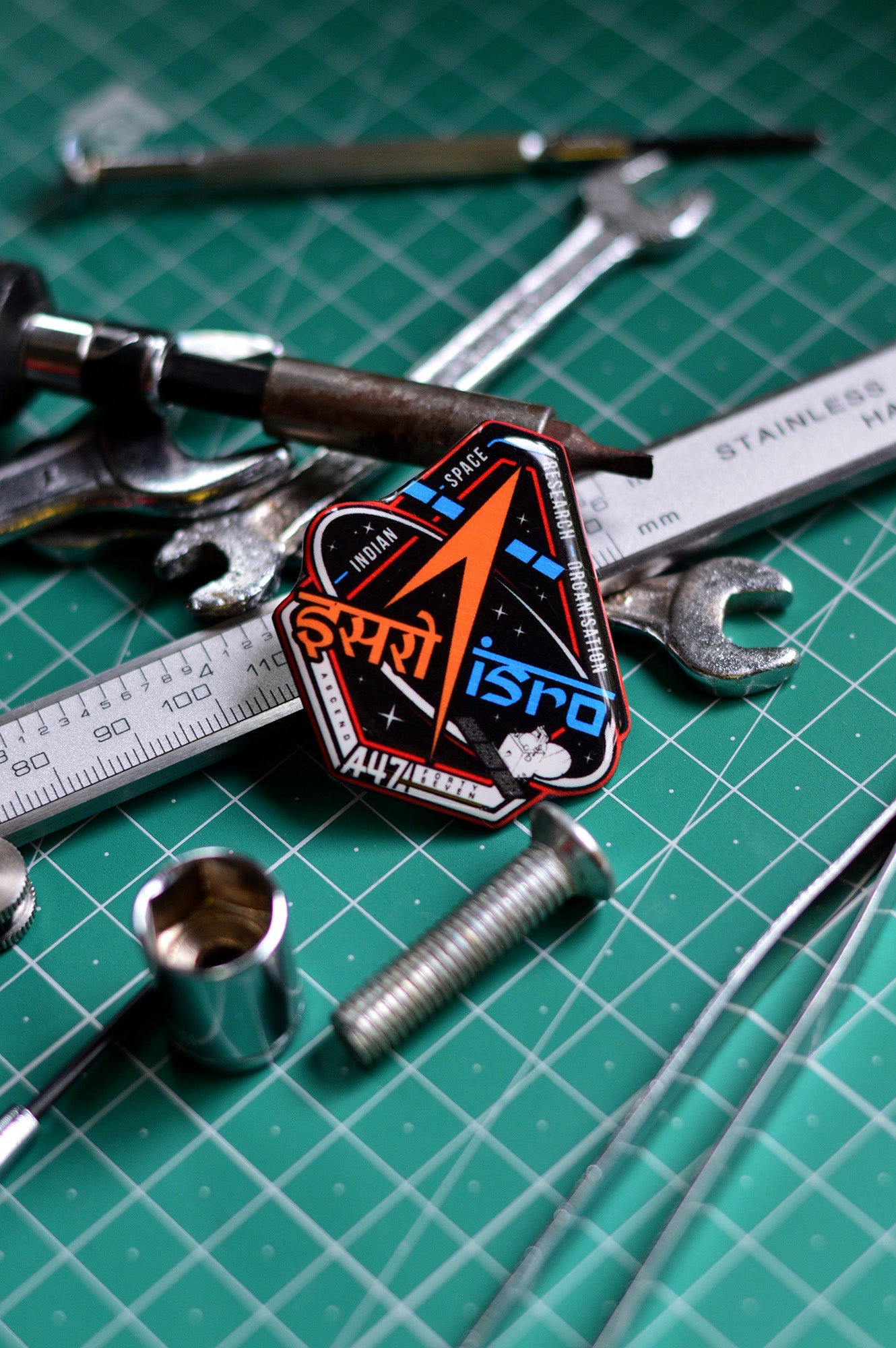 ISRO Classic Logo Metal Lapel Pin -A47 - India - www.superherotoystore.com