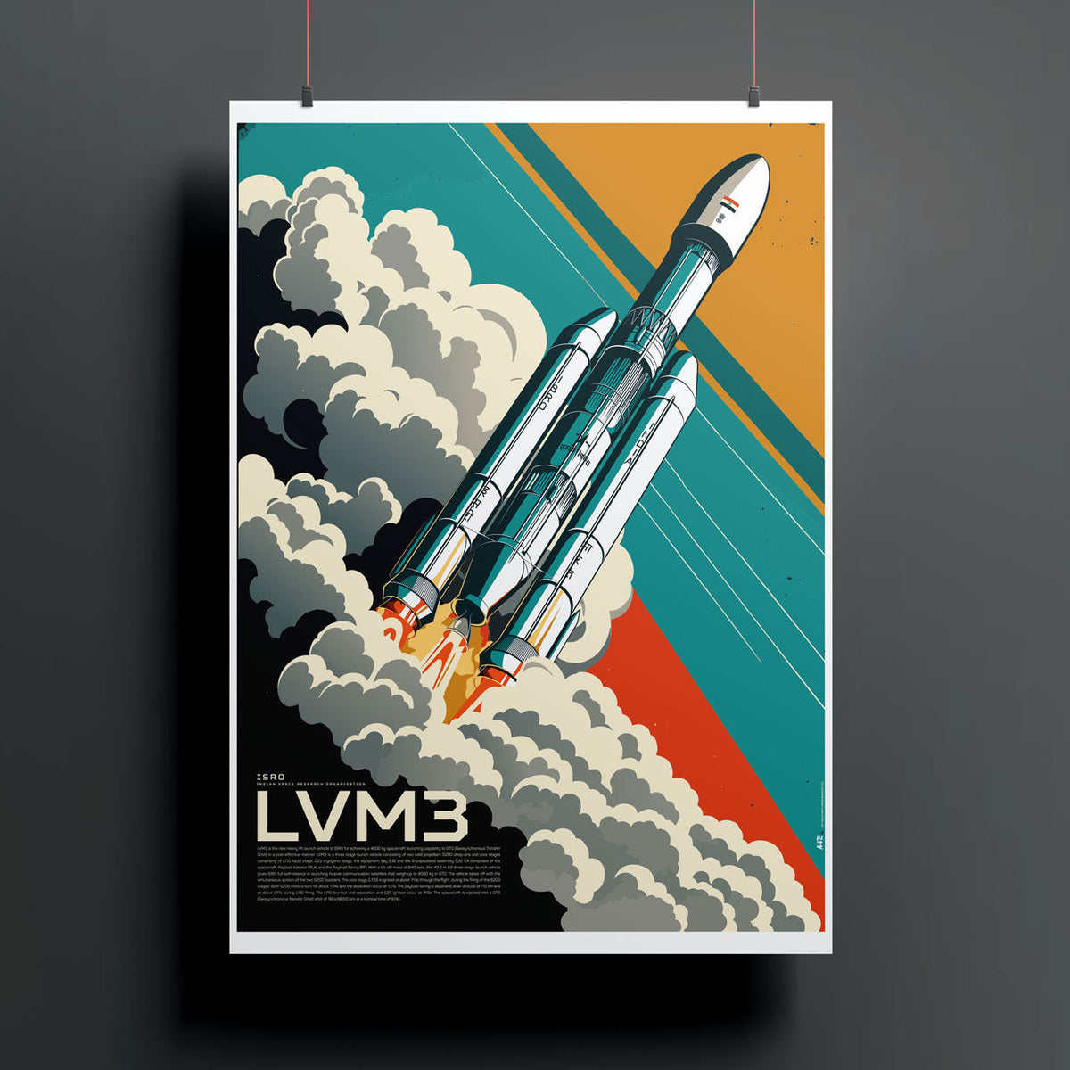 ISRO : &#39;LVM3 cloud punch&#39; jumbo poster -A47 - India - www.superherotoystore.com