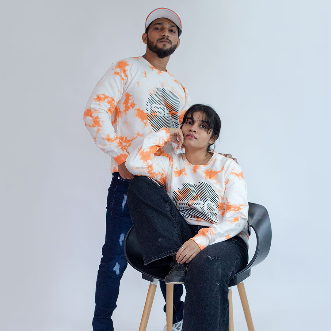 ISRO Rust Tie Dye Unisex Unisex Sweatshirt -A47 - India - www.superherotoystore.com