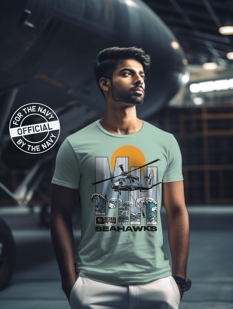 Official Indian Navy Seahawks Squadron Sikorsky MH60R T-shirt -A47 - India - www.superherotoystore.com