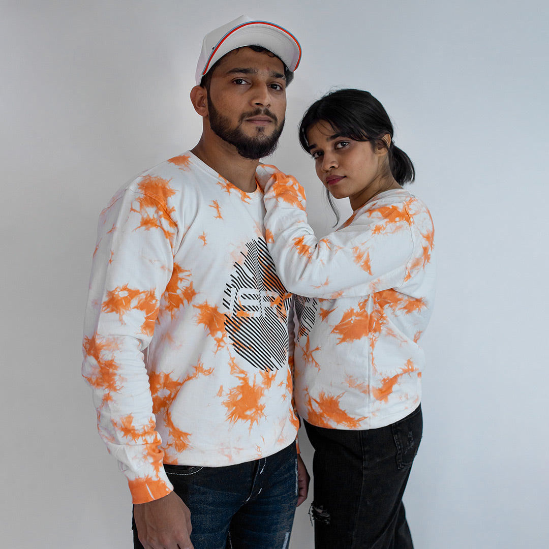 ISRO Rust Tie Dye Unisex Unisex Sweatshirt -A47 - India - www.superherotoystore.com