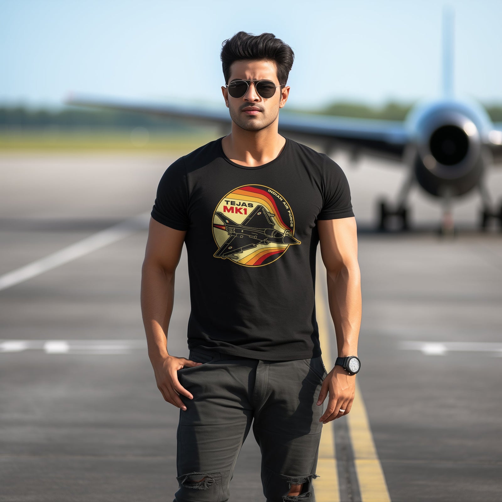 LCA Tejas: Mission Ready Black T-Shirt -A47 - India - www.superherotoystore.com