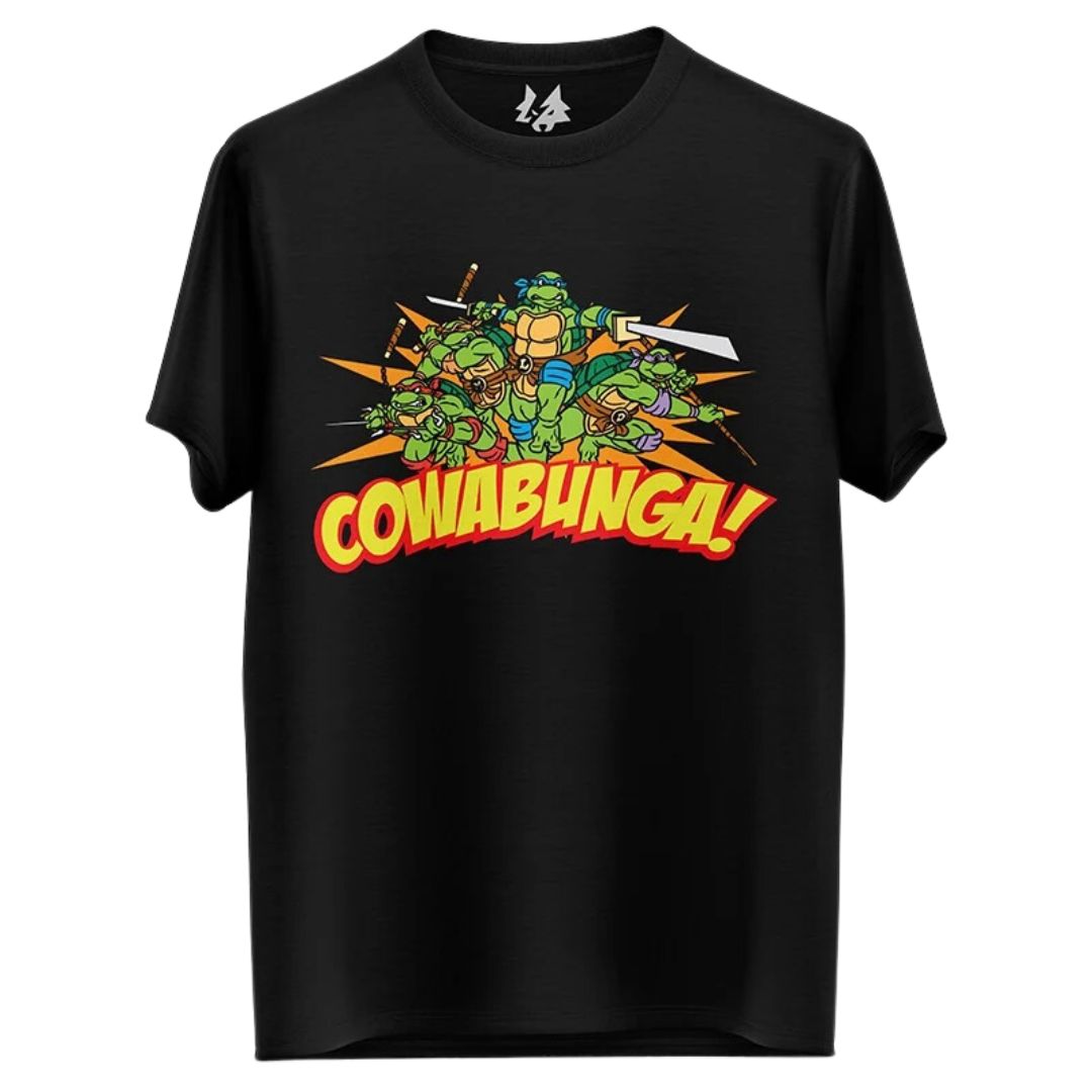 COWABUNGA - TMNT OFFICIAL T-SHIRT -Redwolf - India - www.superherotoystore.com