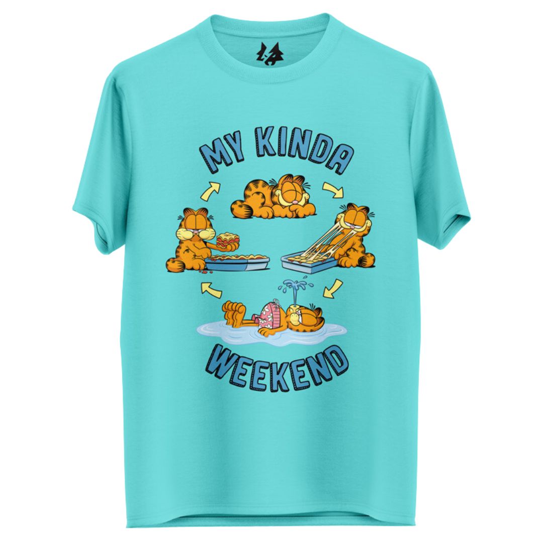 MY KINDA WEEKEND - GARFIELD OFFICIAL T-SHIRT -Redwolf - India - www.superherotoystore.com