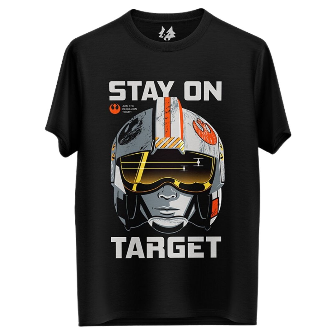 STAY ON TARGET - STAR WARS OFFICIAL T-SHIRT -Redwolf - India - www.superherotoystore.com