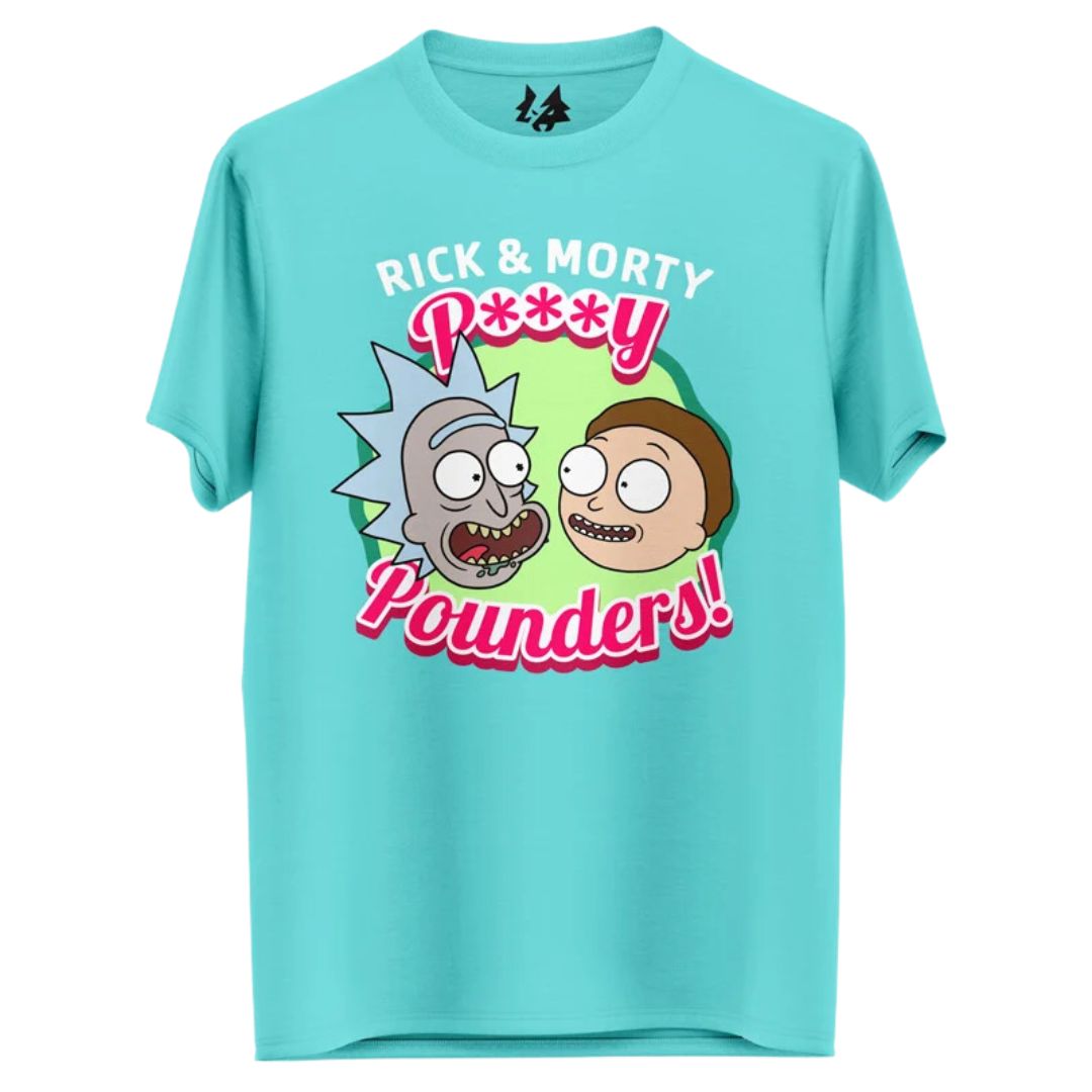 P***Y POUNDERS - RICK AND MORTY OFFICIAL T-SHIRT -Redwolf - India - www.superherotoystore.com