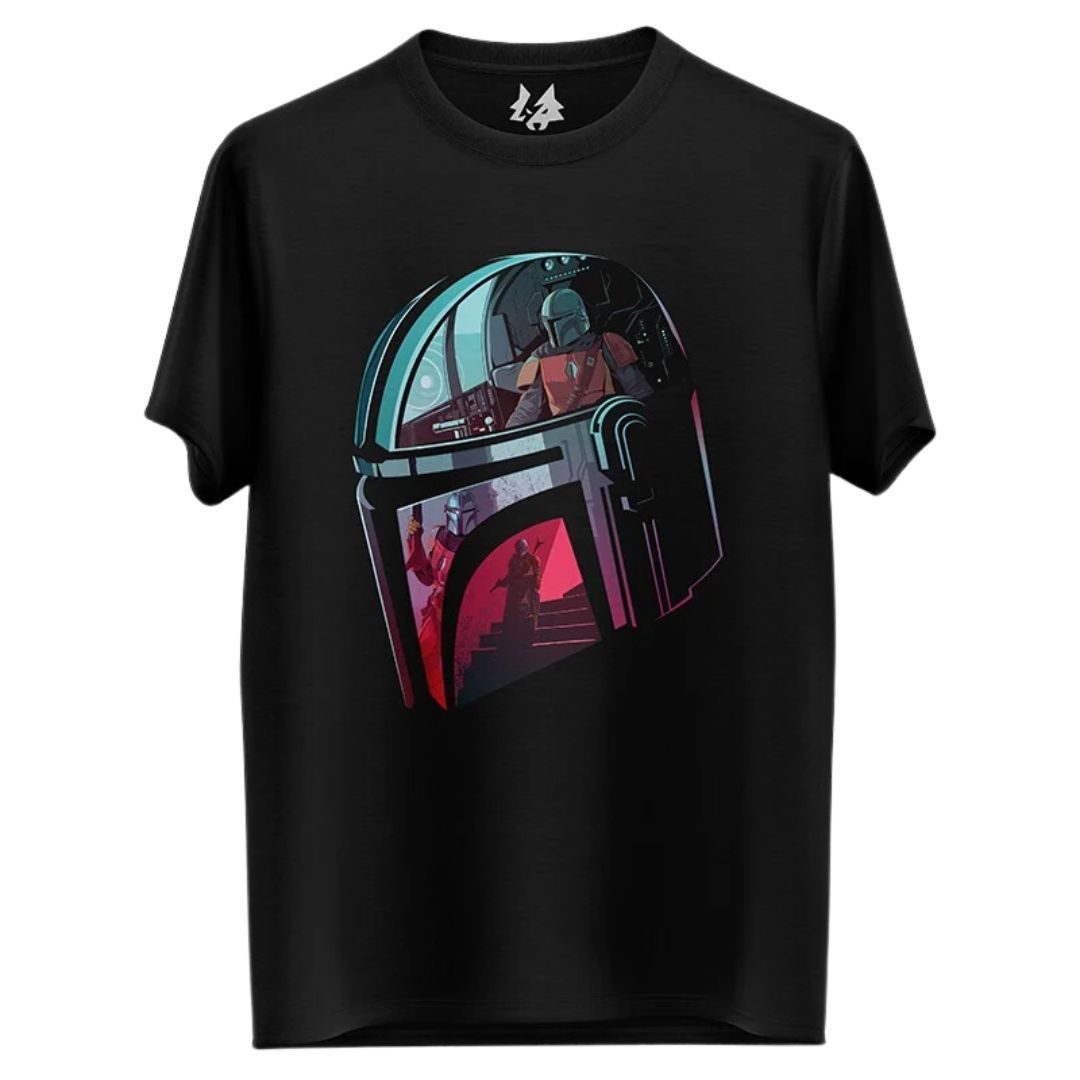 BOUNTY HUNTER: NEO NOIR - THE MANDALORIAN OFFICIAL T-SHIRT -Redwolf - India - www.superherotoystore.com