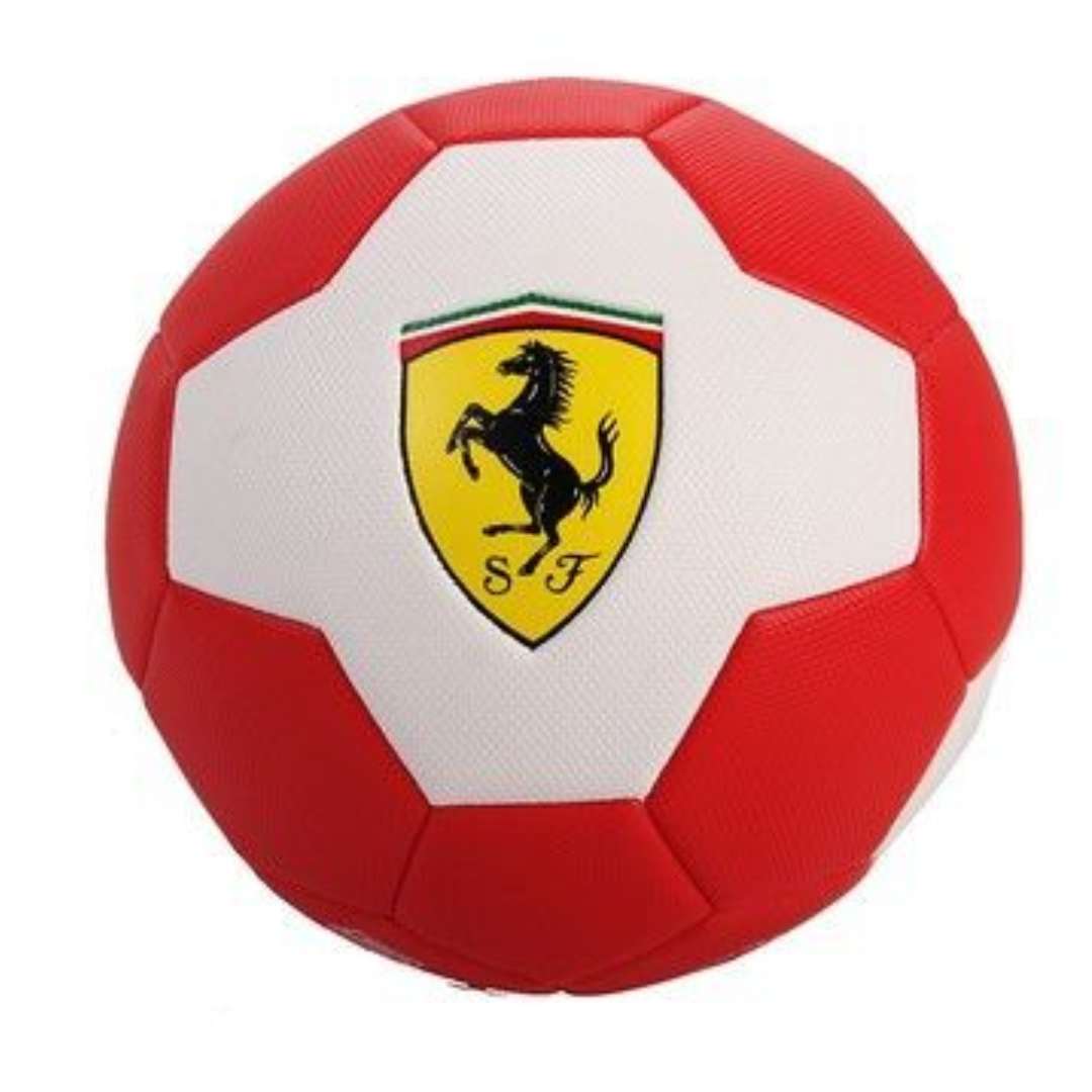 FERRARI MACHINE SEWING SOCCER BALL RED-WHITE Size 5 By Mesuca -Mesuca - India - www.superherotoystore.com