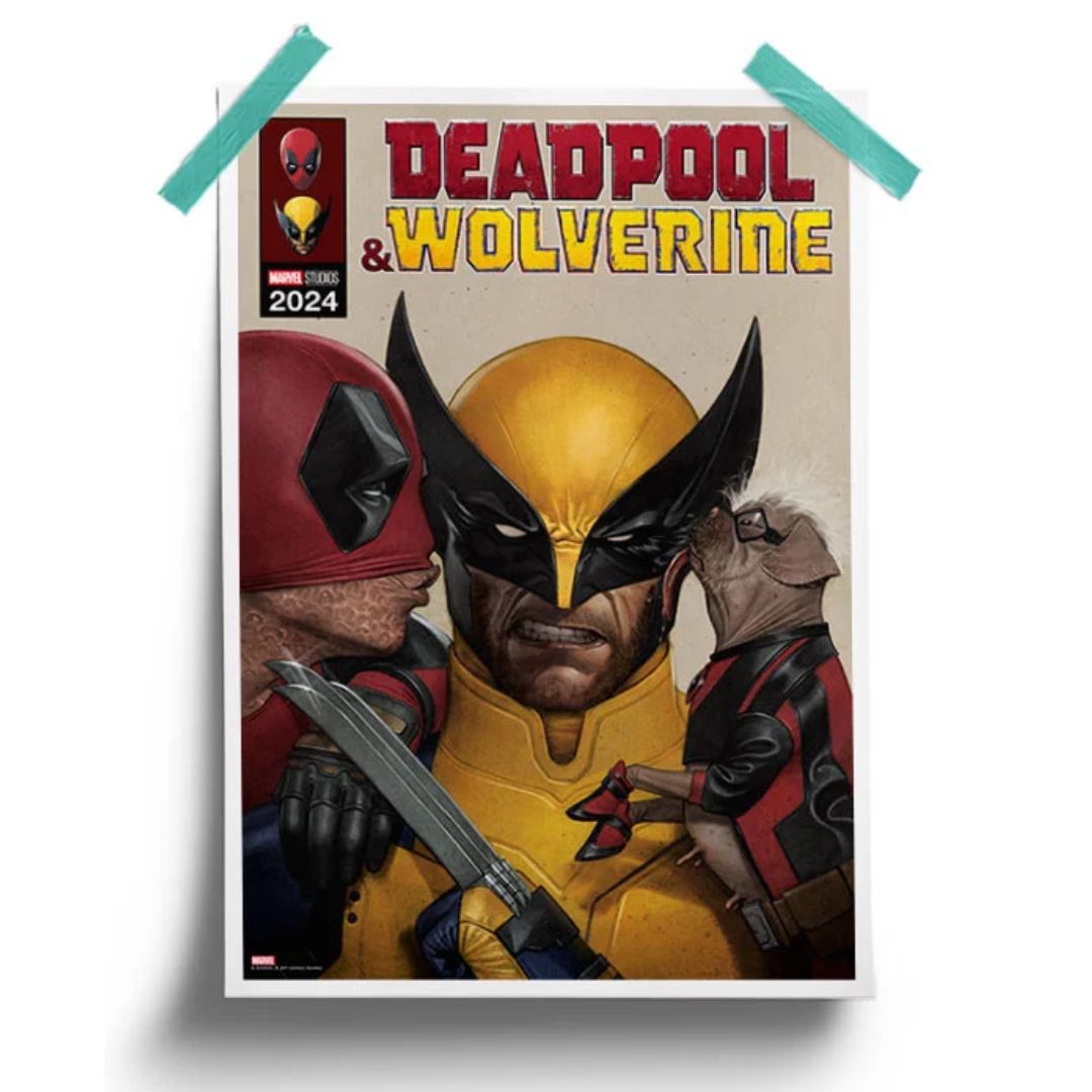 Deadpool Variants & Wolverine - Marvel Official Poster -Redwolf - India - www.superherotoystore.com