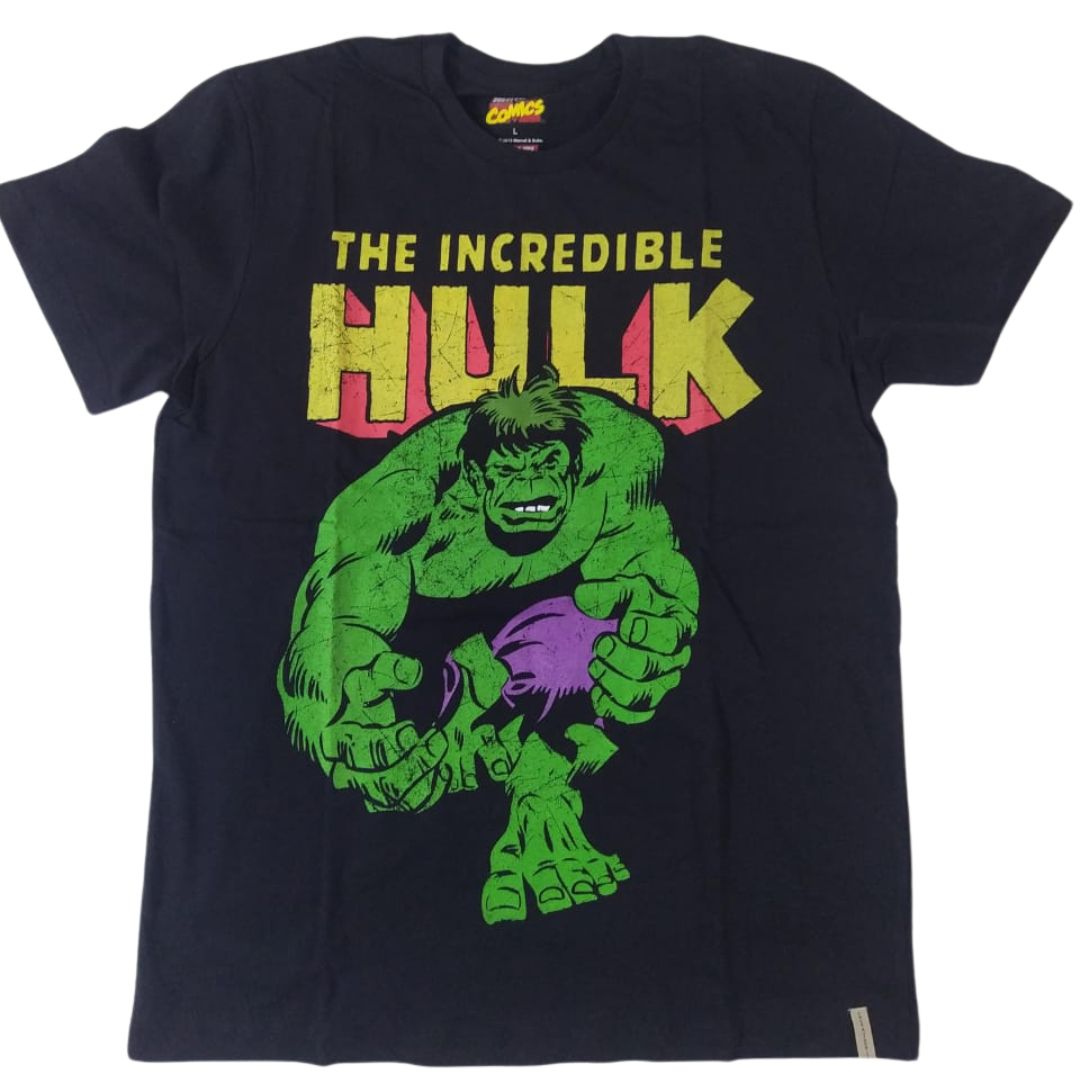 Incredible Hulk Black Half Sleeve T-shirt By Bio World (Large) -Redwolf - India - www.superherotoystore.com