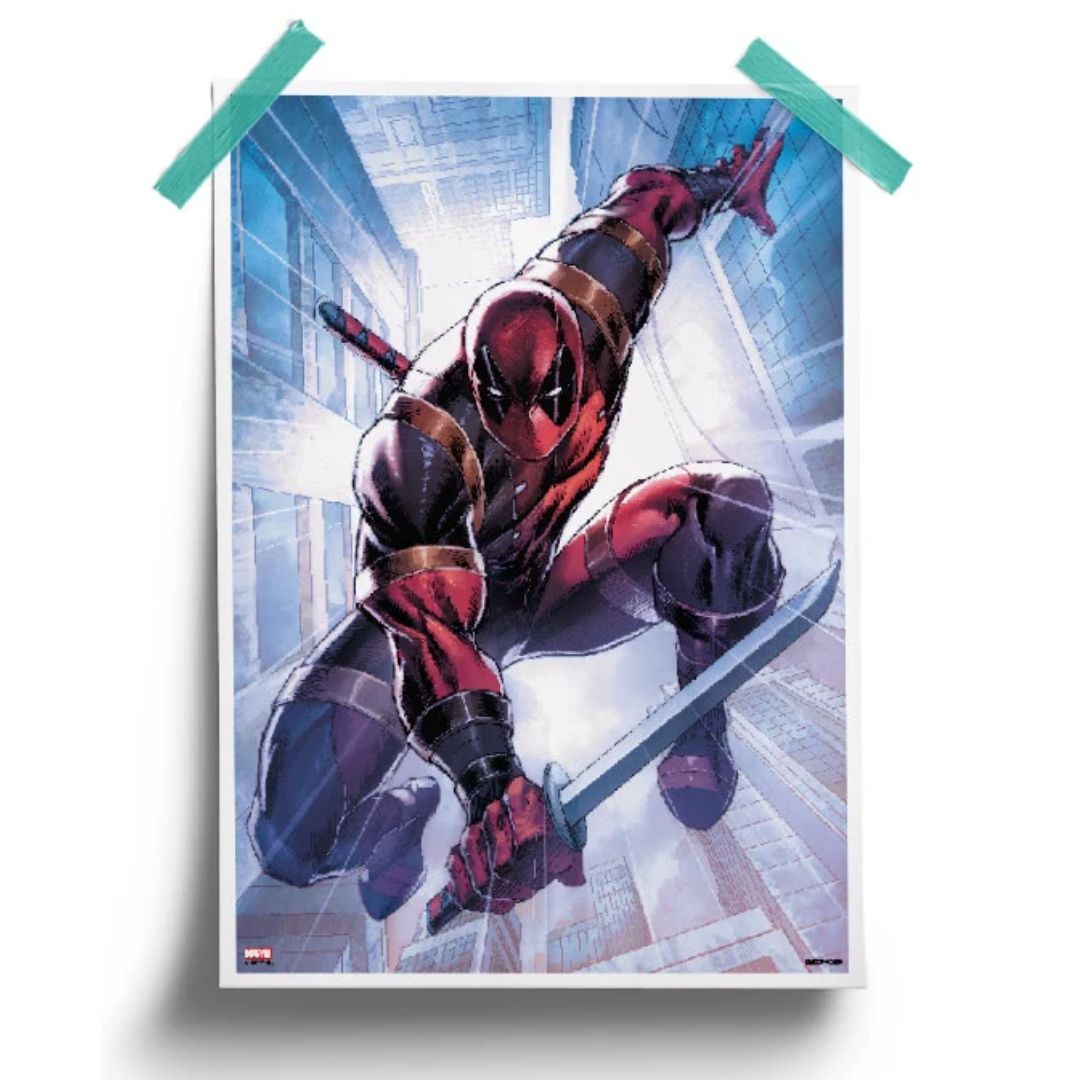 Deadpool Attack - Marvel Official Poster -Redwolf - India - www.superherotoystore.com