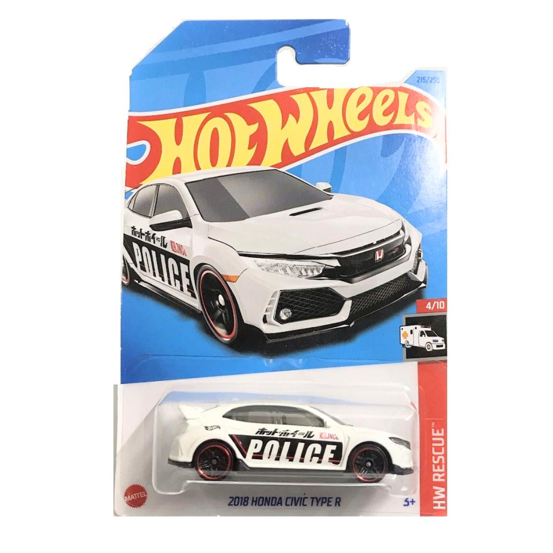 HW Rescue White 2018 Honda Civic Type R (215/250) 1:64 Scale Die-Cast Car by Hot Wheels -Hot Wheels - India - www.superherotoystore.com