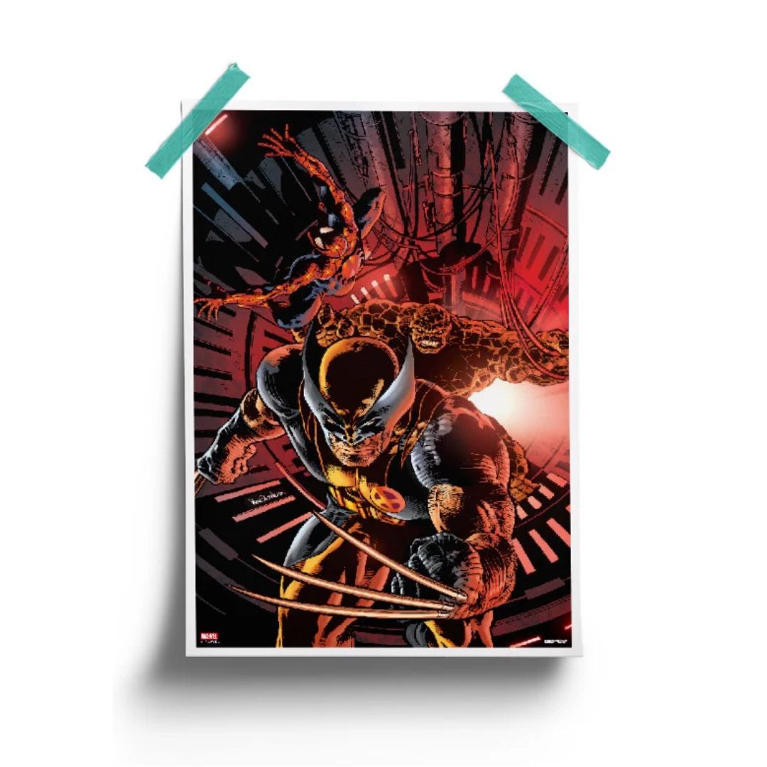 Wolverine, The Thing & Spidey - Marvel Official Poster -Redwolf - India - www.superherotoystore.com