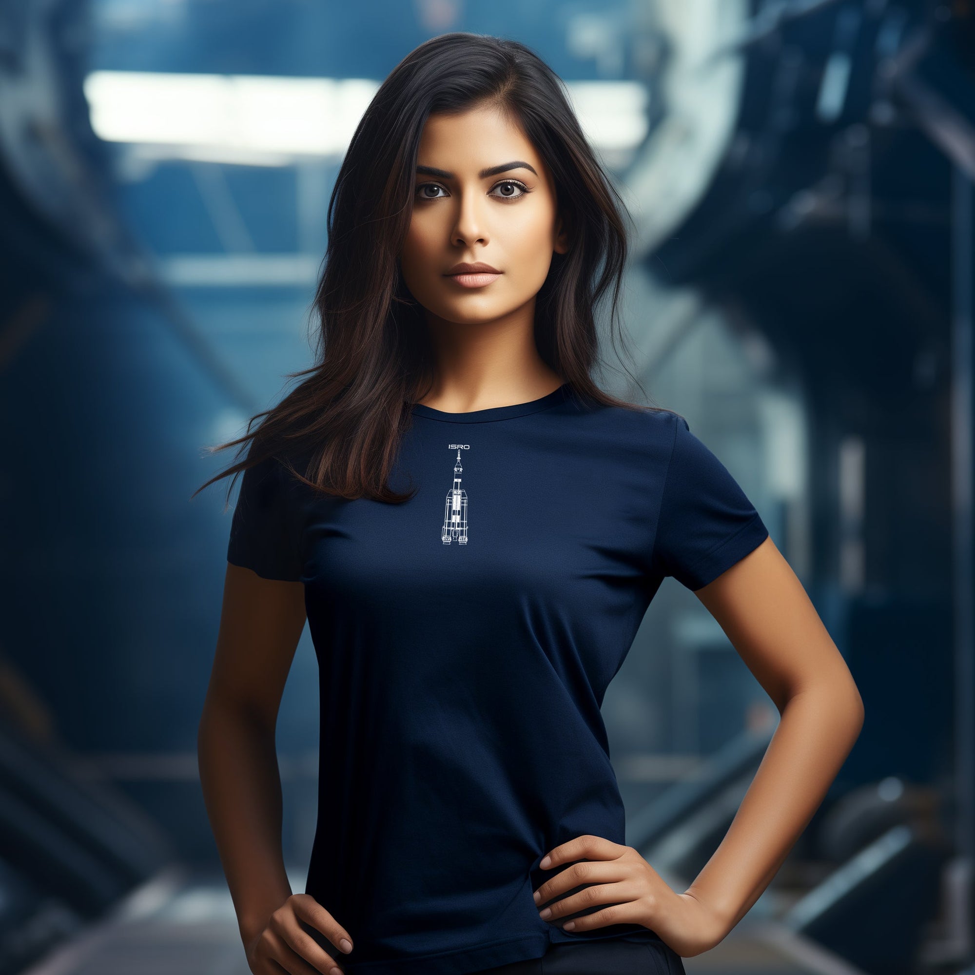 ISRO Gaganyaan Navy Blue Crew Neck T-Shirt -A47 - India - www.superherotoystore.com