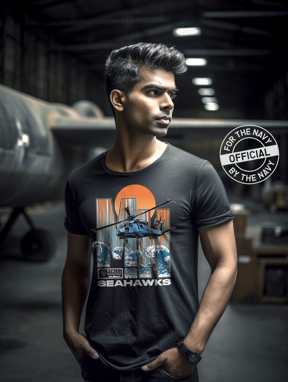 Official Indian Navy Seahawks Squadron Sikorsky MH60R T-shirt -A47 - India - www.superherotoystore.com