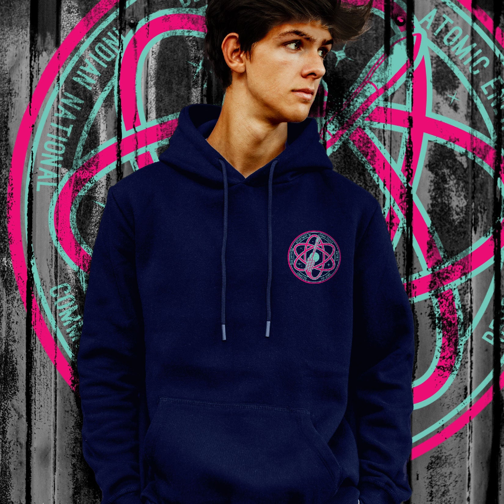 Navy Blue Chandrayaan 3 and The Unknown Unisex Hoodie (Without Zip) -A47 - India - www.superherotoystore.com