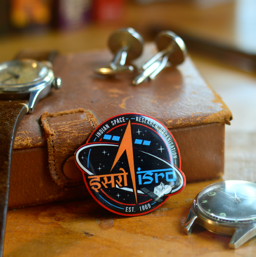 ISRO Classic 1969 Round Metal Lapel Pin -A47 - India - www.superherotoystore.com