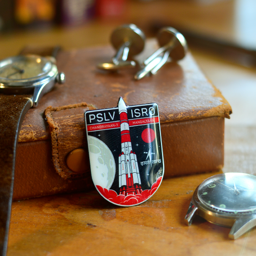 ISRO PSLV Chandrayan/Mangalyan Metal Lapel Pin -A47 - India - www.superherotoystore.com