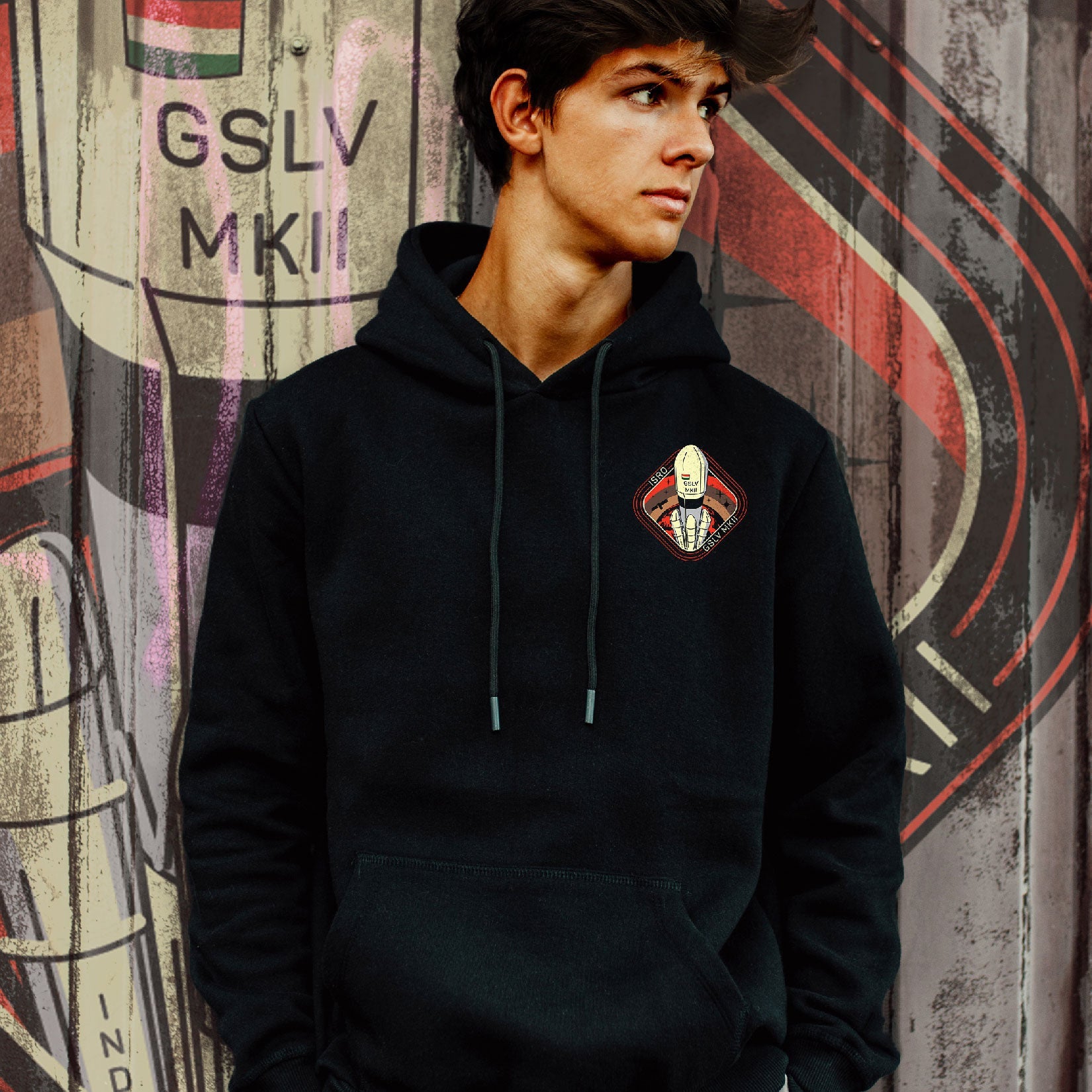 Black Night launch GSLV MKII Unisex Hoodie (Without Zip) -A47 - India - www.superherotoystore.com