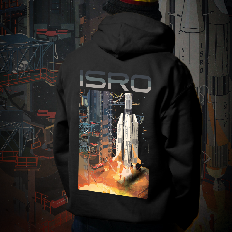 Black Night launch GSLV MKII Unisex Hoodie (Without Zip) -A47 - India - www.superherotoystore.com