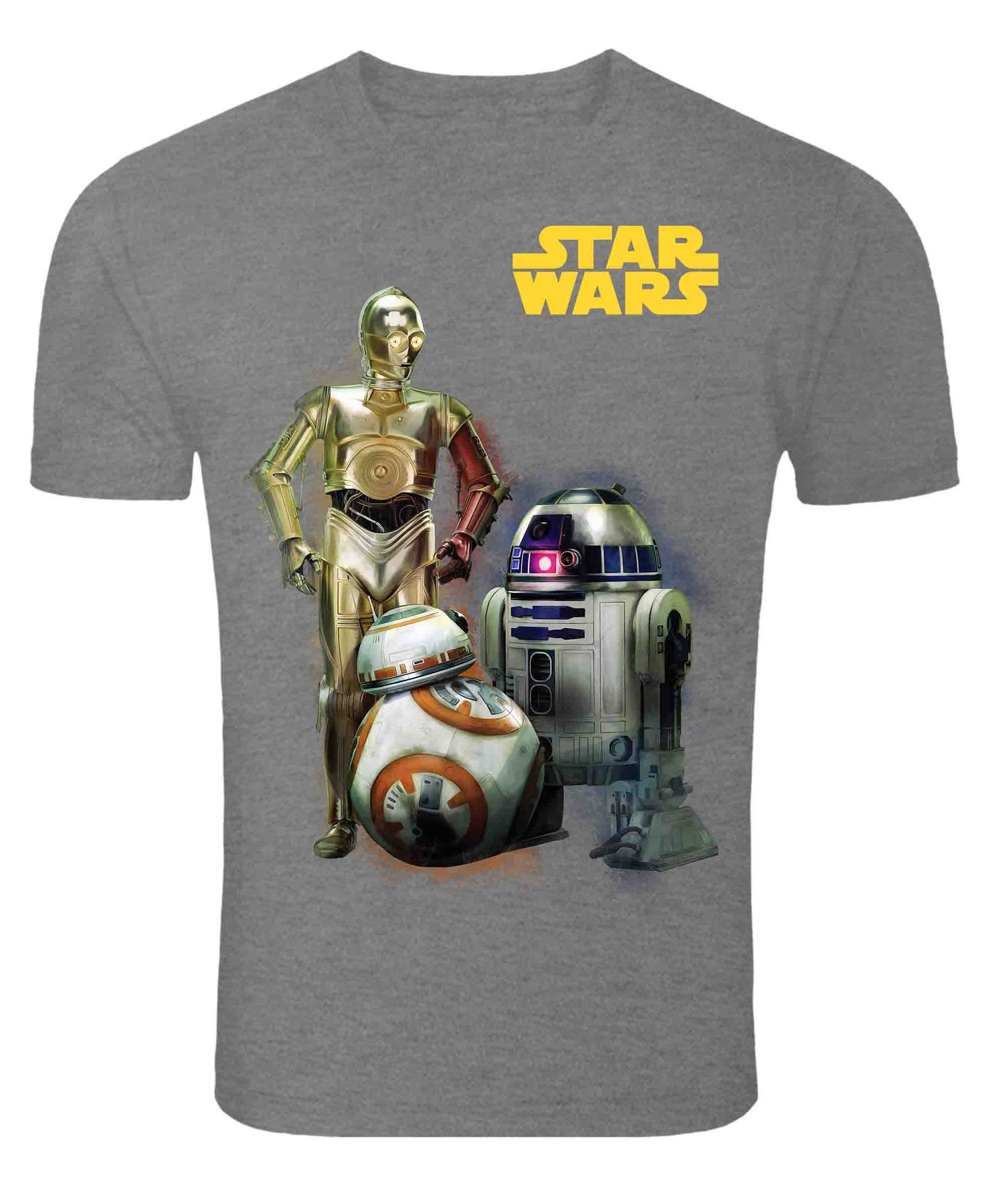 Star Wars Droids Without Grunge Effect Grey Melange T-Shirt -Frog - India - www.superherotoystore.com