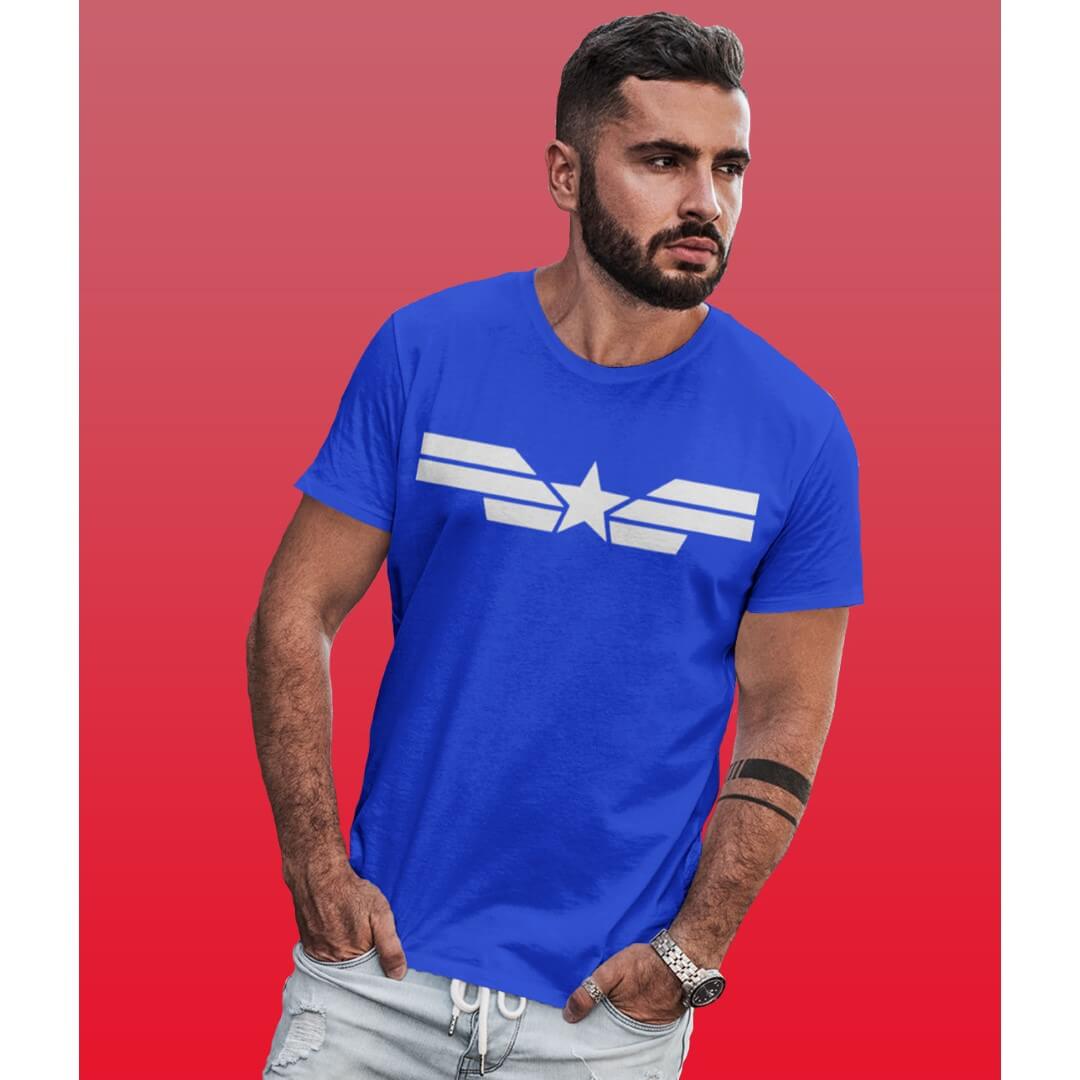 Marvel Comics Captain America Stripes T-Shirt -Celfie Design - India - www.superherotoystore.com