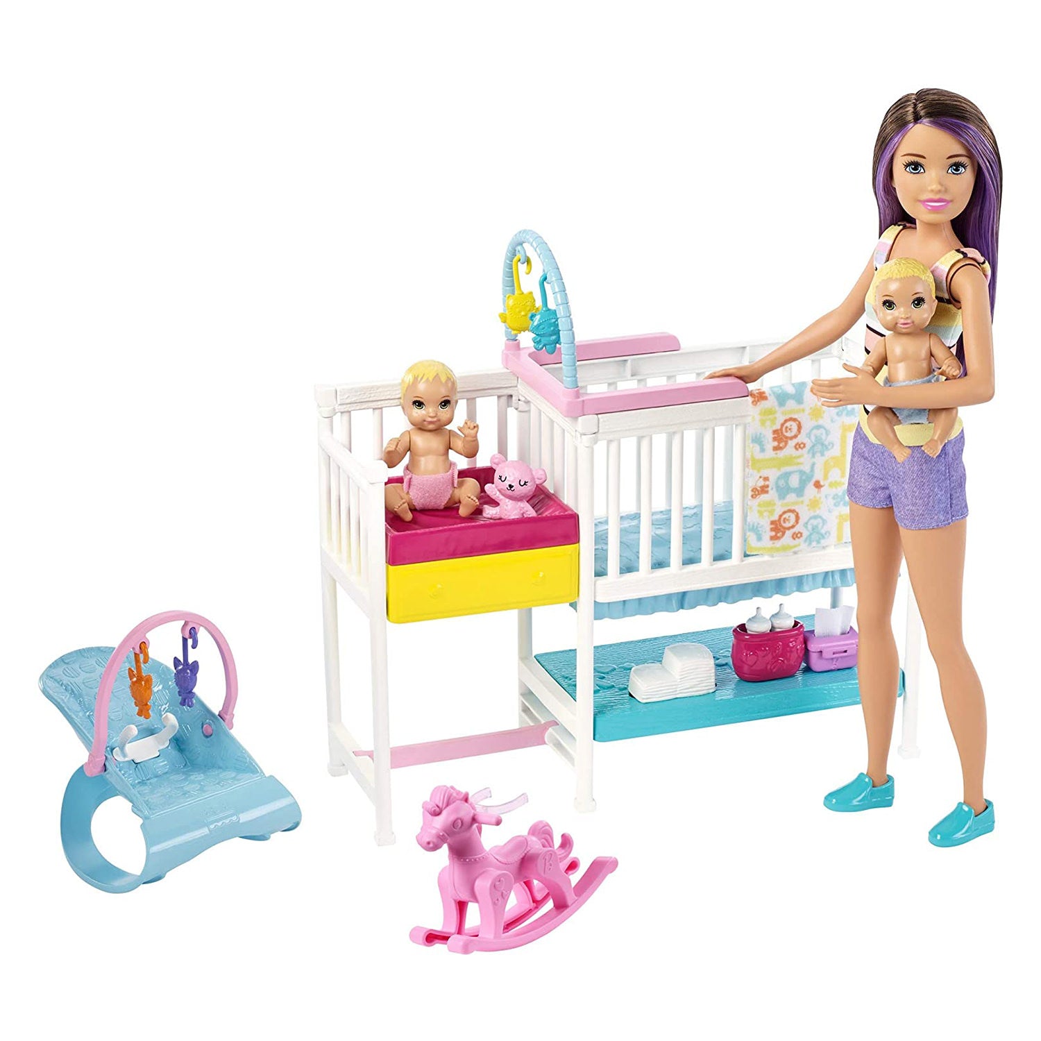 Barbie careers twins babysitter doll hot sale and playset