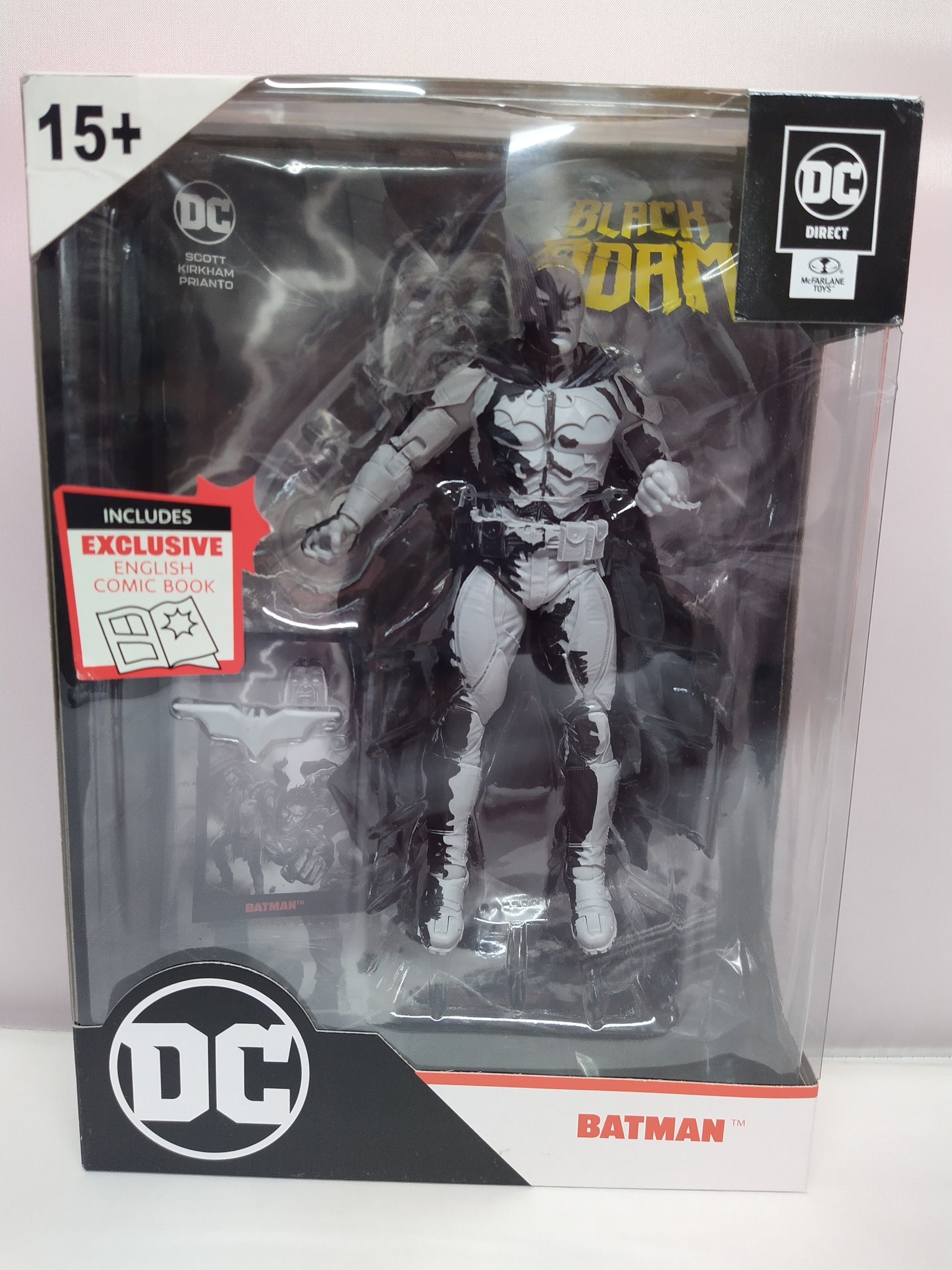 Batman Action Figure with DC Comics Black Adam Comic Book by Mcfarlane Toys (Damaged Box) -Superherotoystore.com - India - www.superherotoystore.com