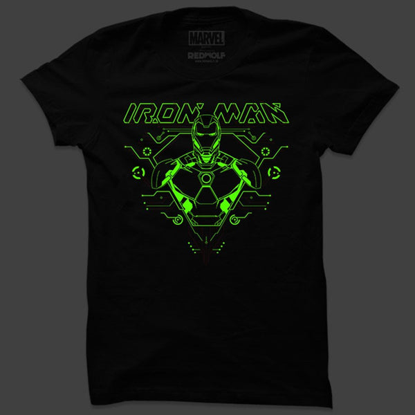 Iron man t shirt glow in the on sale dark