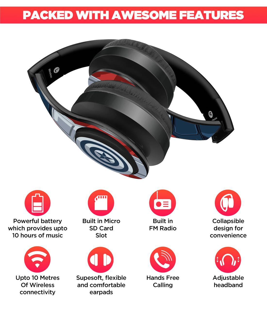 Suit up Captain - Decibel Wireless On Ear Headphones -Macmerise - India - www.superherotoystore.com