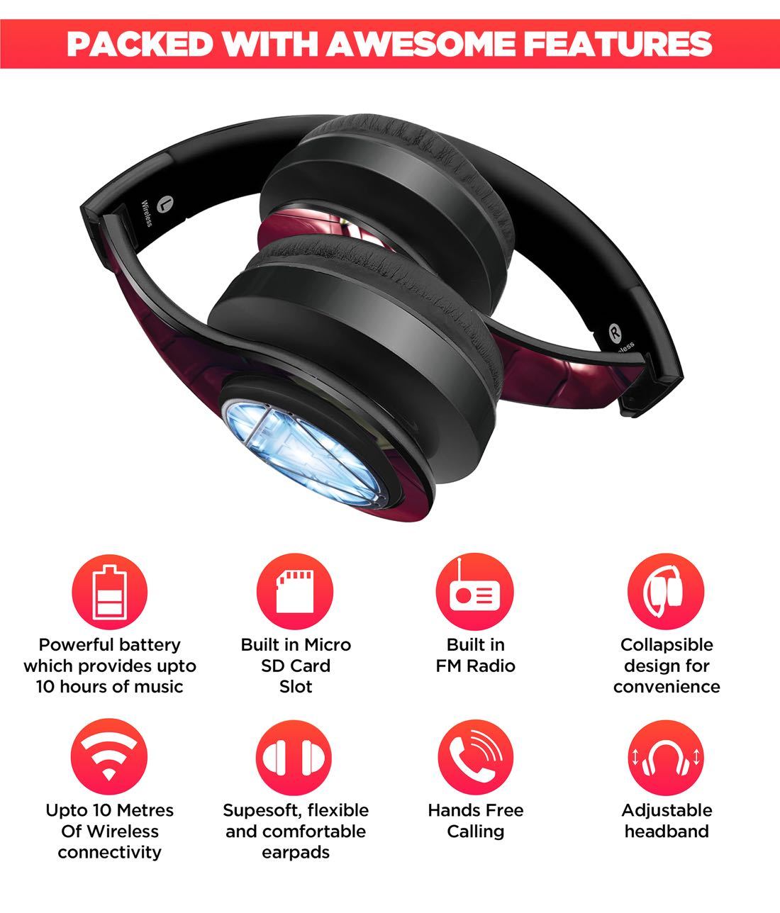 Suit up Ironman - Decibel Wireless On Ear Headphones -Macmerise - India - www.superherotoystore.com